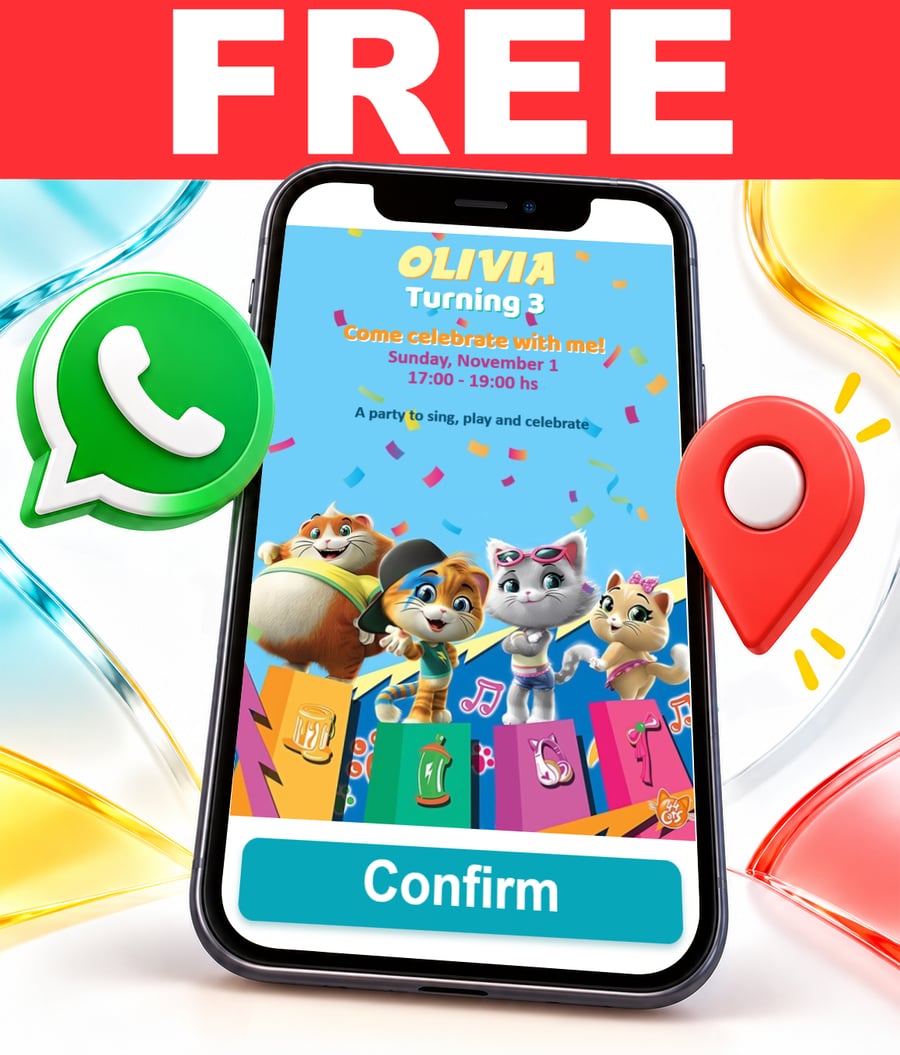 Invito interattivo di 44 Gatti Gratis