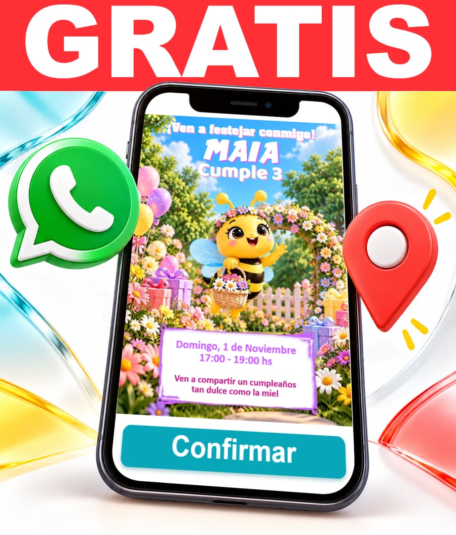 Invitación interactiva de Abejita Chiquitita Gratis