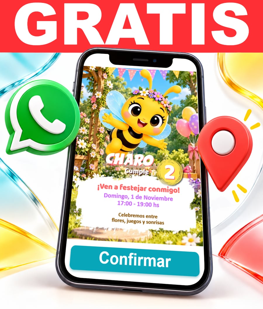 Invitación interactiva de Abejita Chiquitita Gratis