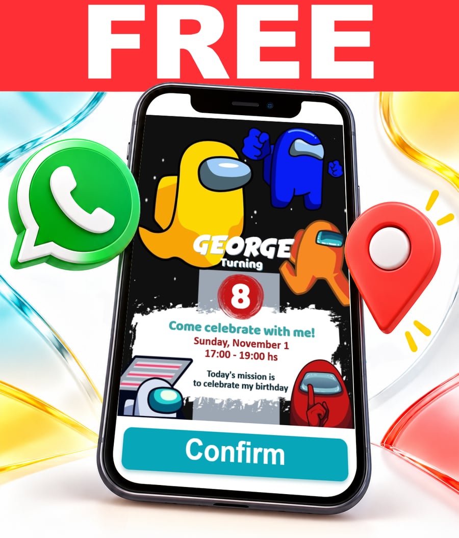 Free Among Us interactive invitation