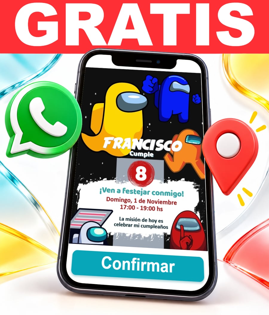 Invitación interactiva de Among Us Gratis