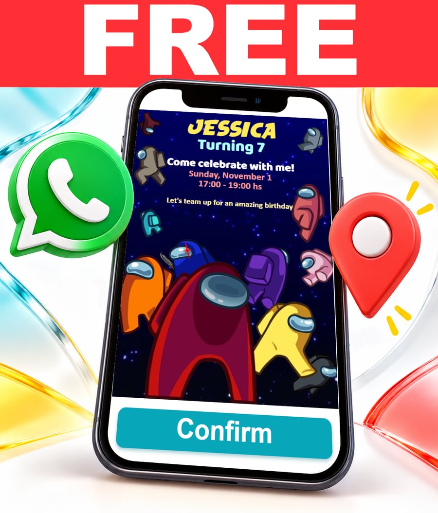 Free Among Us interactive invitation