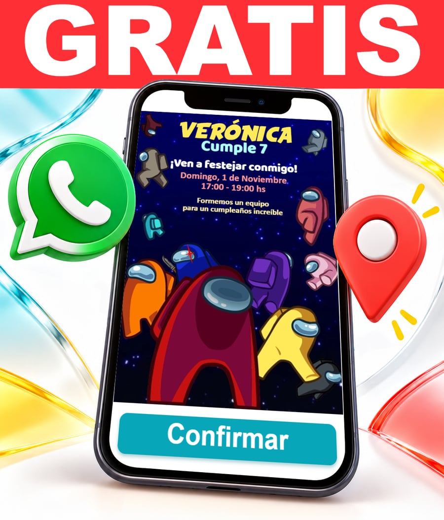 Invitación interactiva de Among Us Gratis