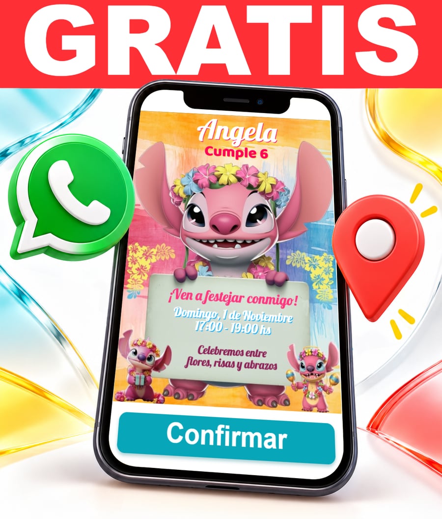 Invitación interactiva de Angela Stitch Gratis