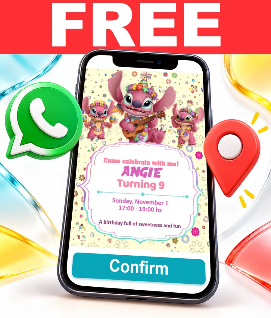 Free Angel Stitch interactive invitation