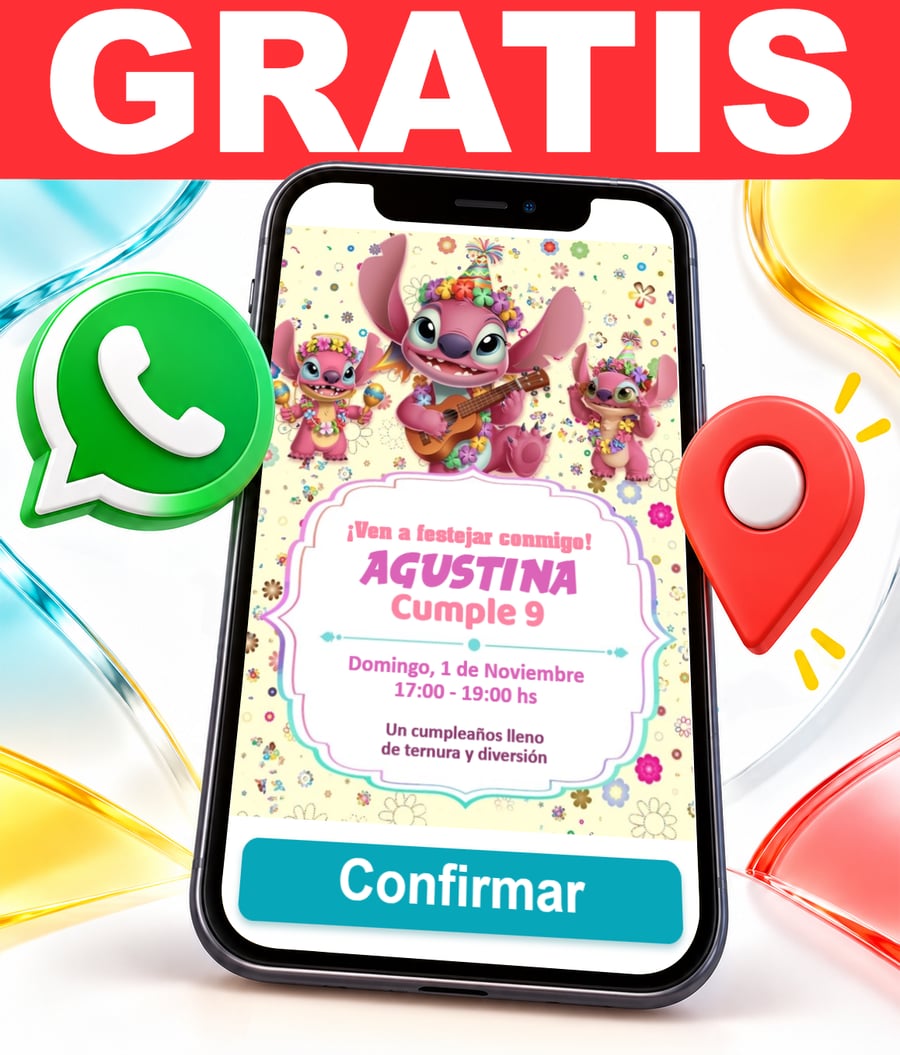 Invitación interactiva de Angela Stitch Gratis