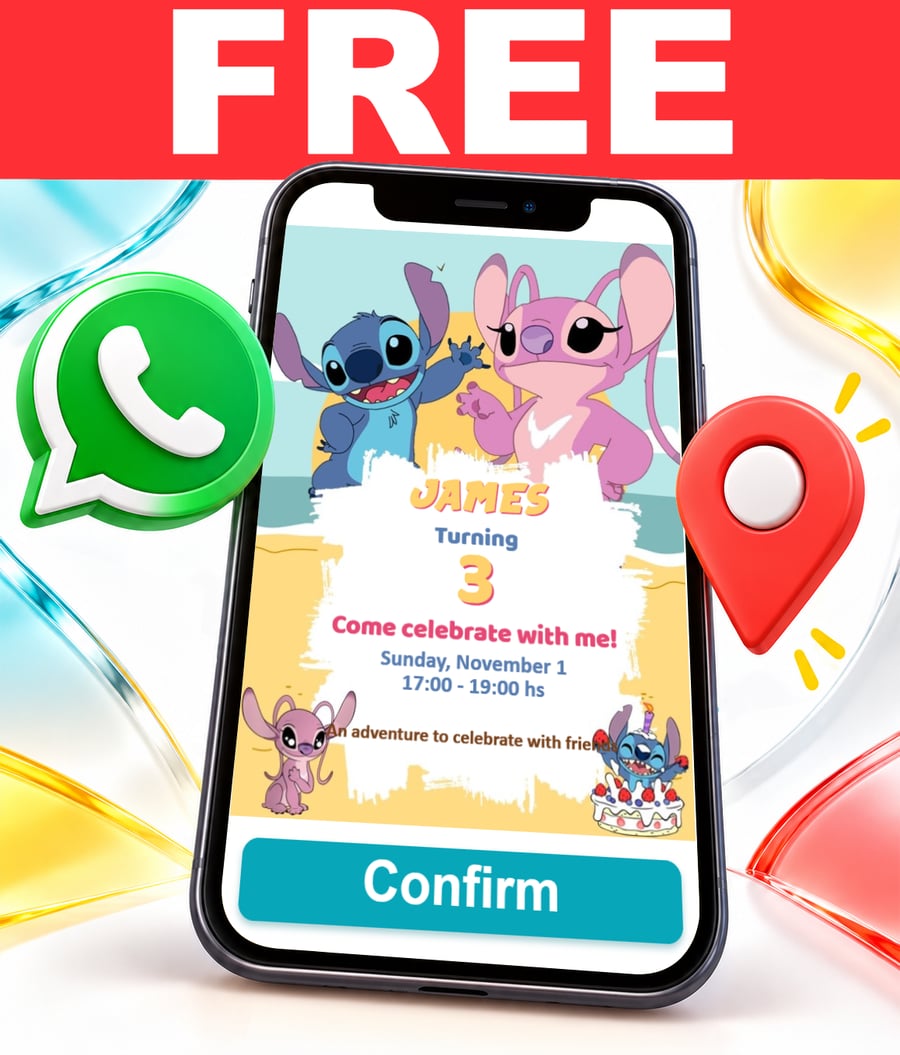 Invito interattivo di Stitch e Angel Gratis