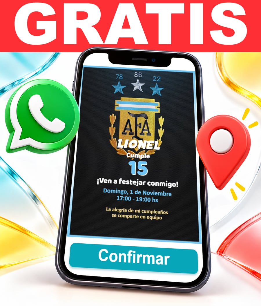 Invitación interactiva de Argentina Campeón Gratis