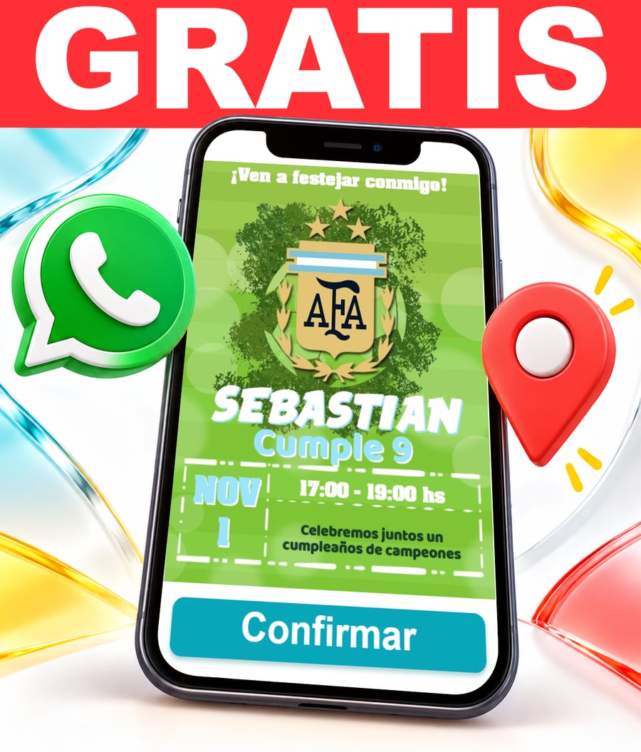Invitación interactiva de Argentina Campeón Gratis