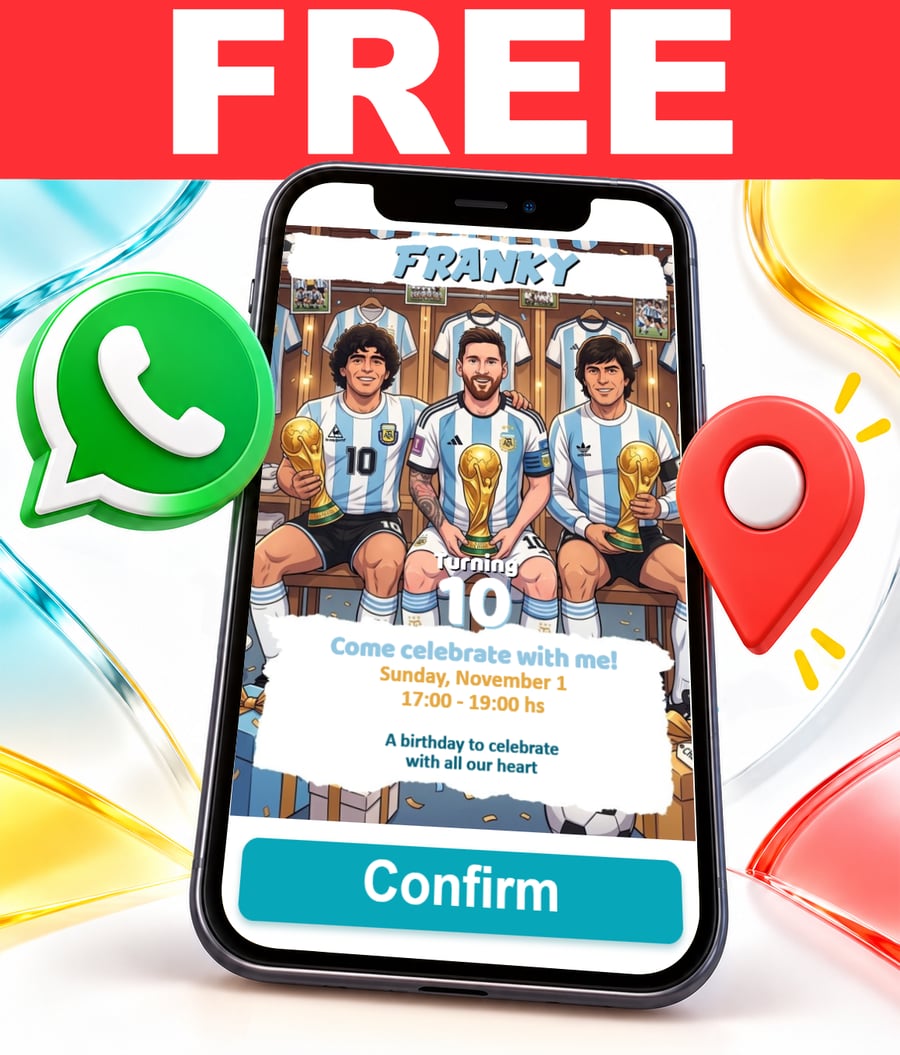 Invito interattivo di Argentina Selección Fútbol Tres Copas del Mundo Gratis