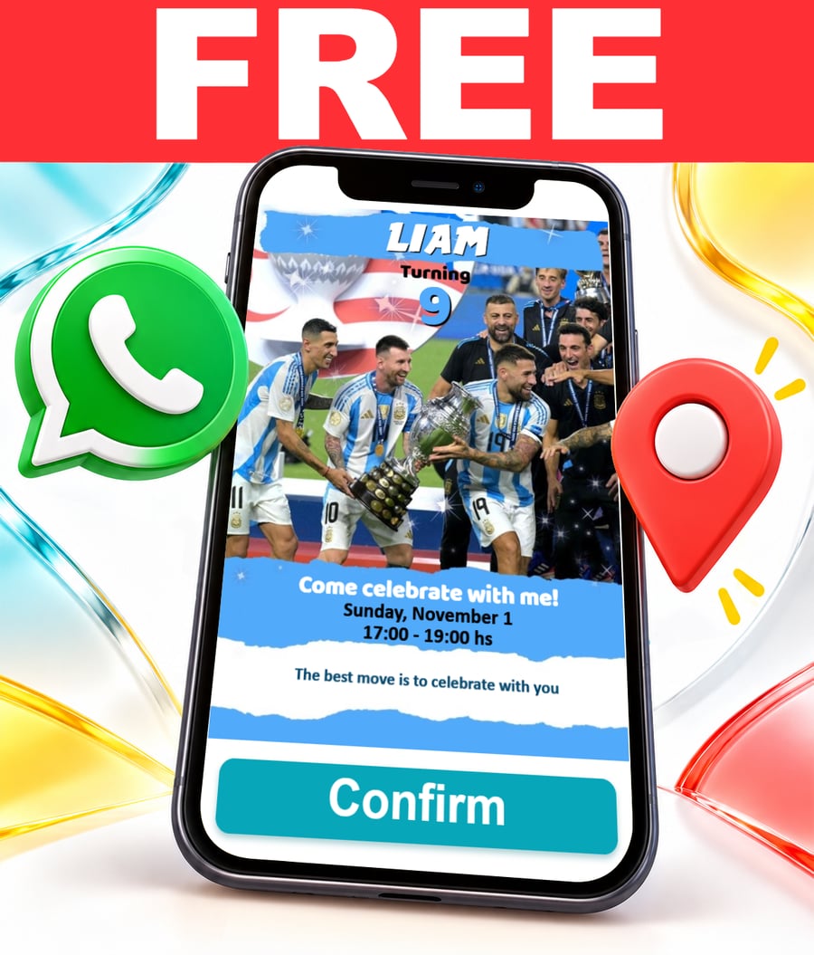 Free Argentina World Champion interactive invitation