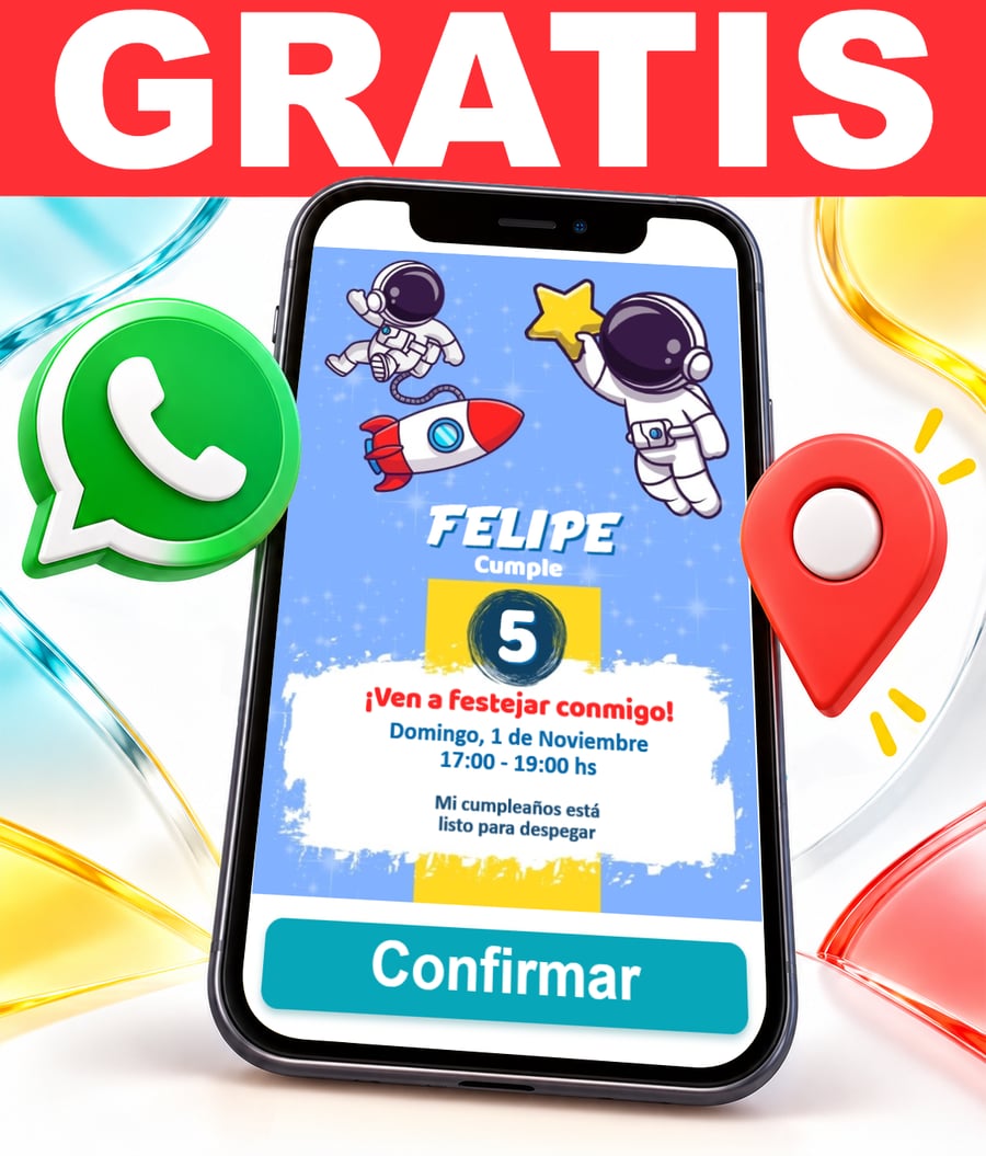 Invitación interactiva de Astronauta Gratis
