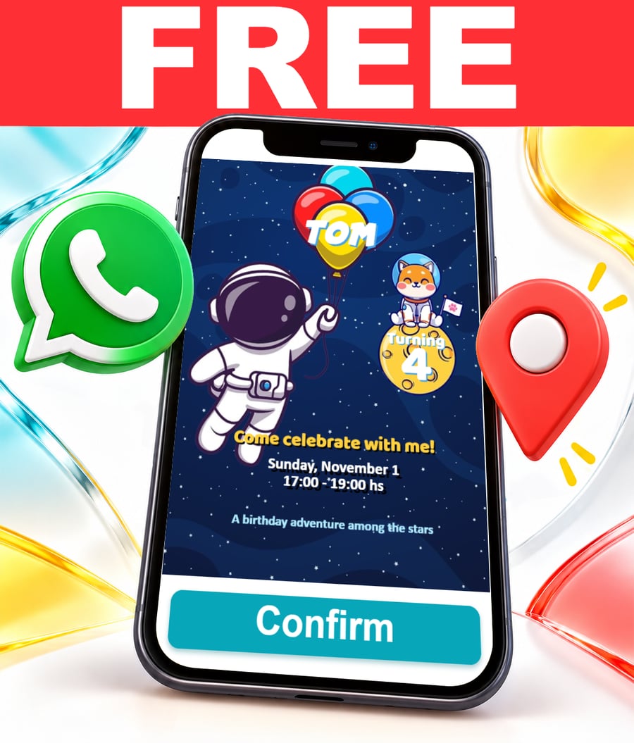 Free Astronaut interactive invitation