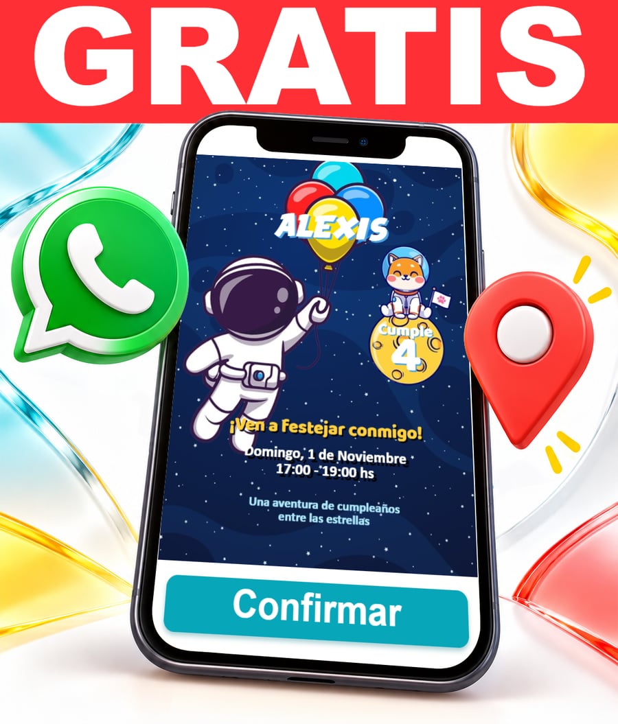 Invitación interactiva de Astronauta Gratis