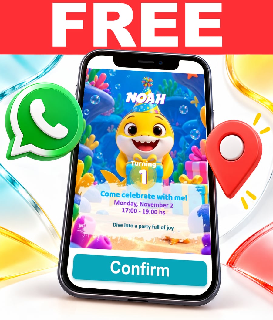 Invito interattivo di Baby Shark Gratis