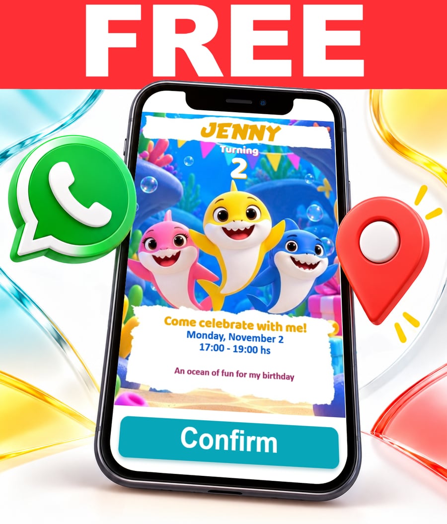 Free Baby Shark interactive invitation