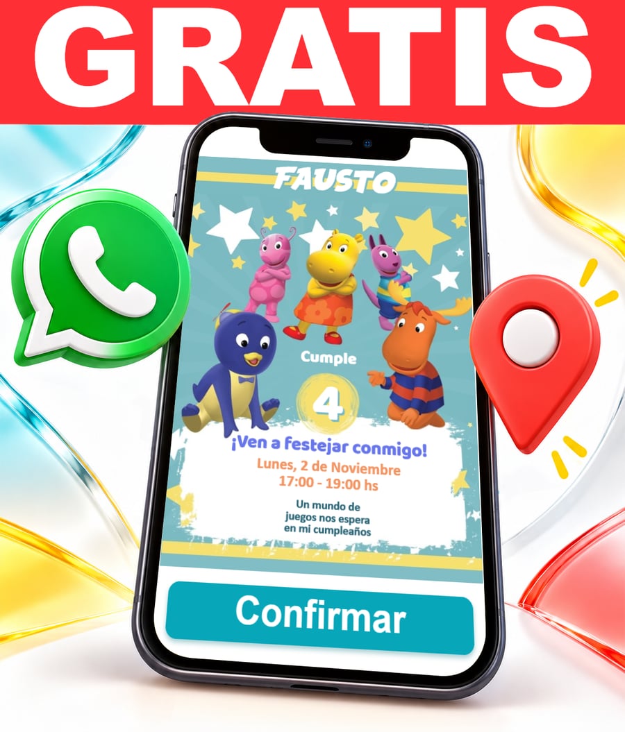 Invitación interactiva de Backyardigans Gratis