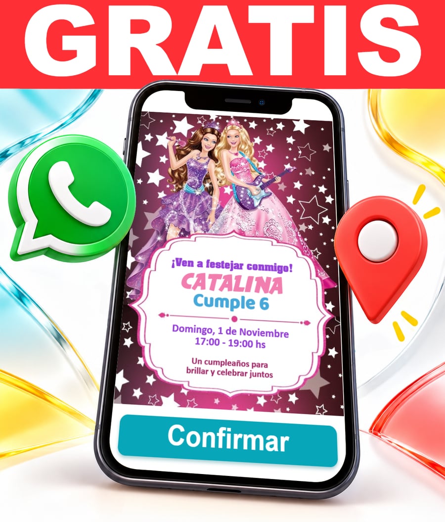 Invitación interactiva de Barbie Gratis