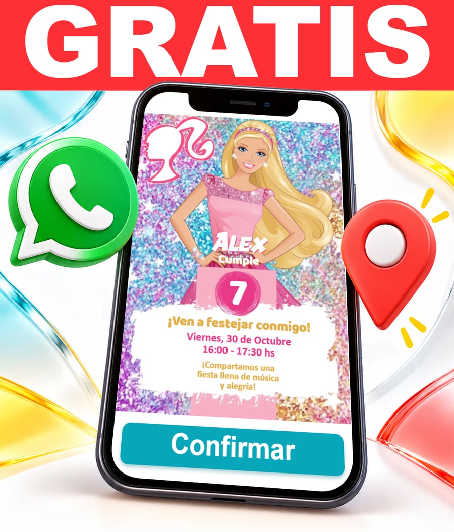 Invitación interactiva de Barbie Gratis