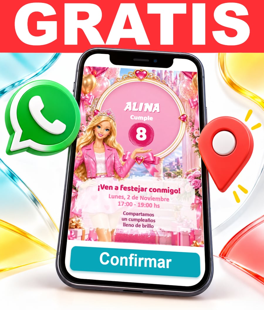 Invitación interactiva de Barbie Niñas Gratis