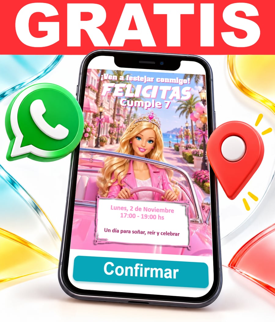 Invitación interactiva de Barbie Niñas Gratis