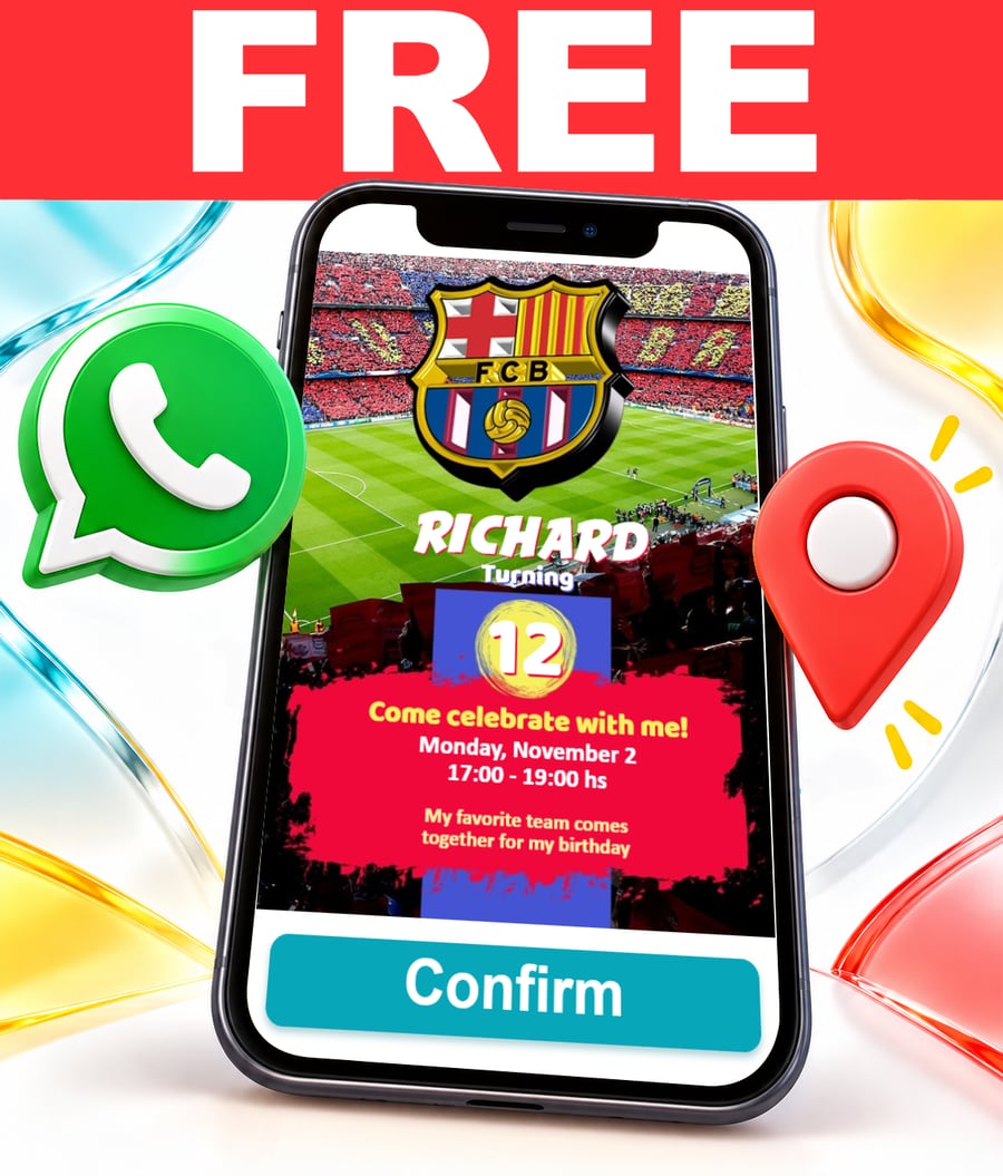 Free FC Barcelona interactive invitation