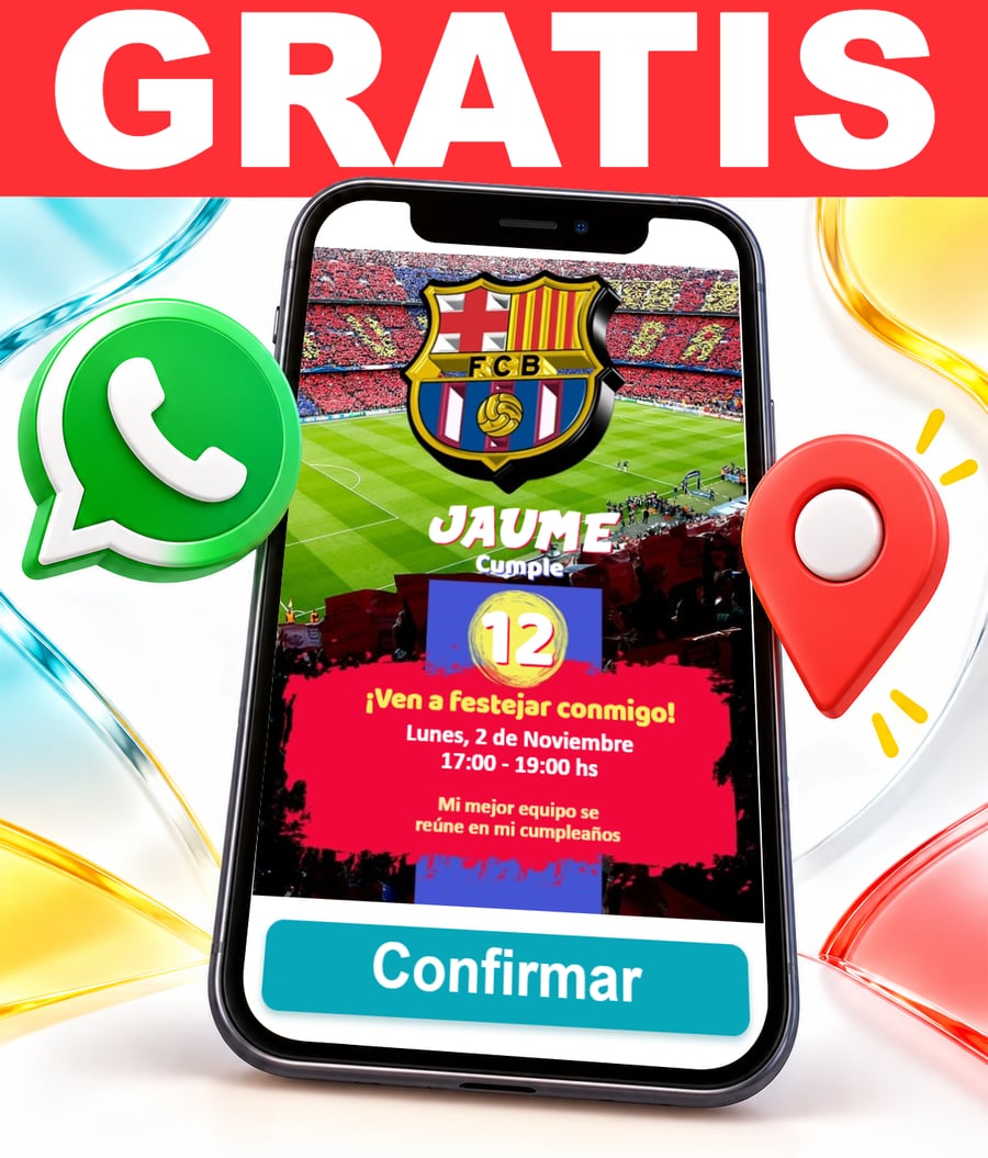 Invitación interactiva de FC Barcelona Gratis