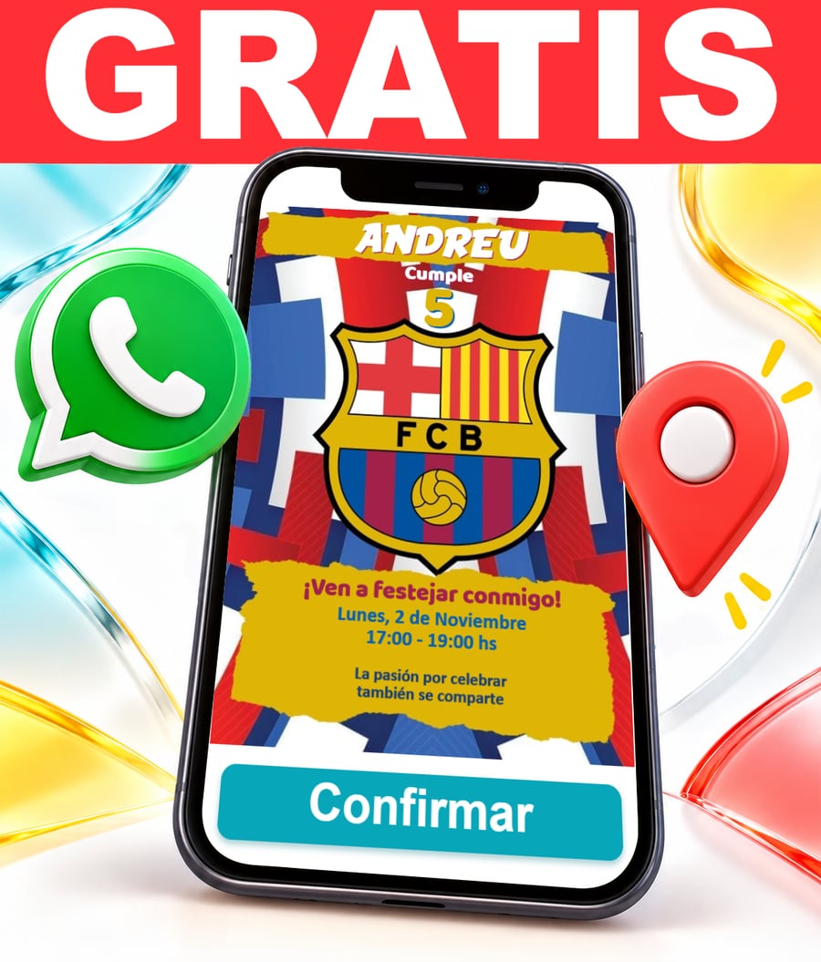 Invitación interactiva de FC Barcelona Gratis