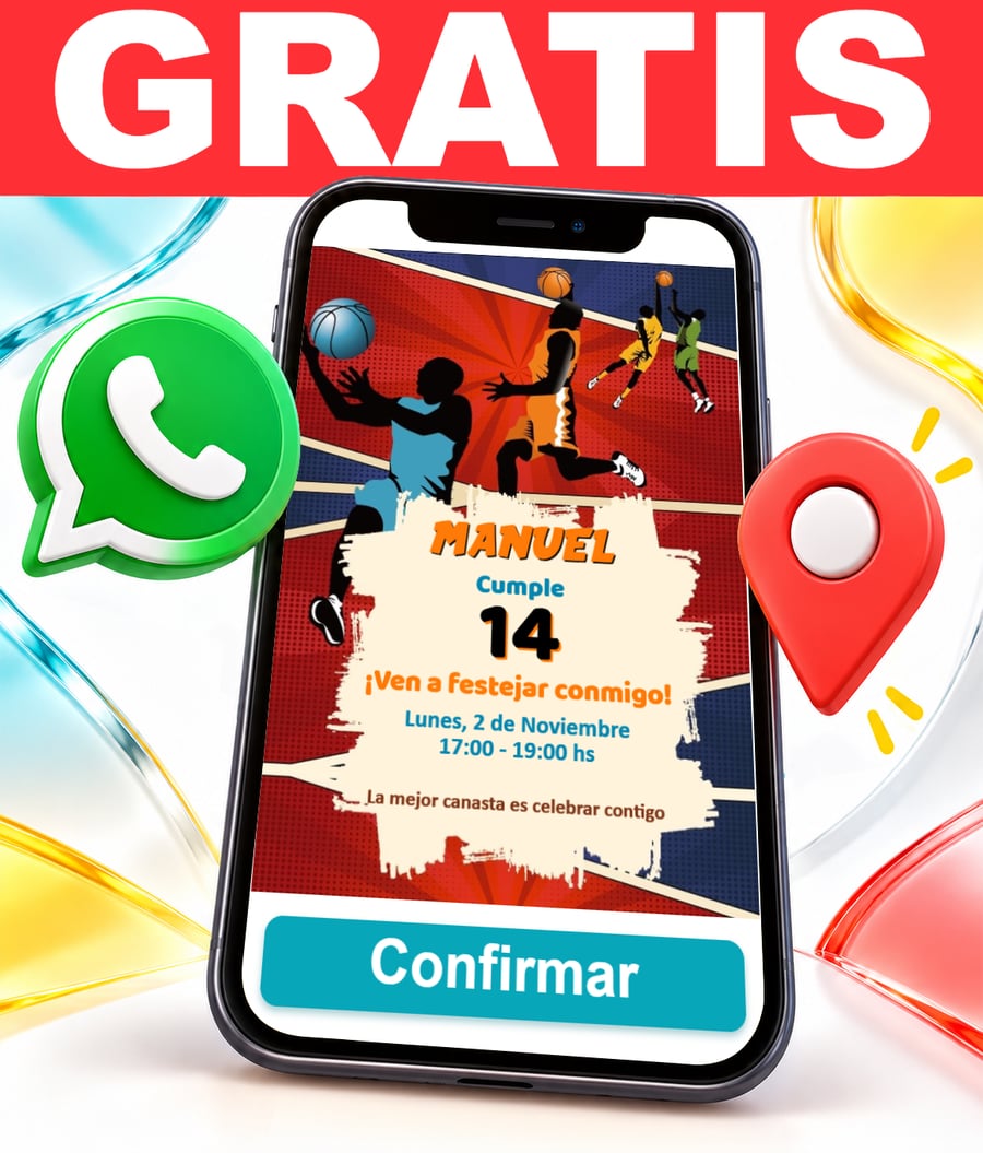 Invitación interactiva de Baloncesto Gratis