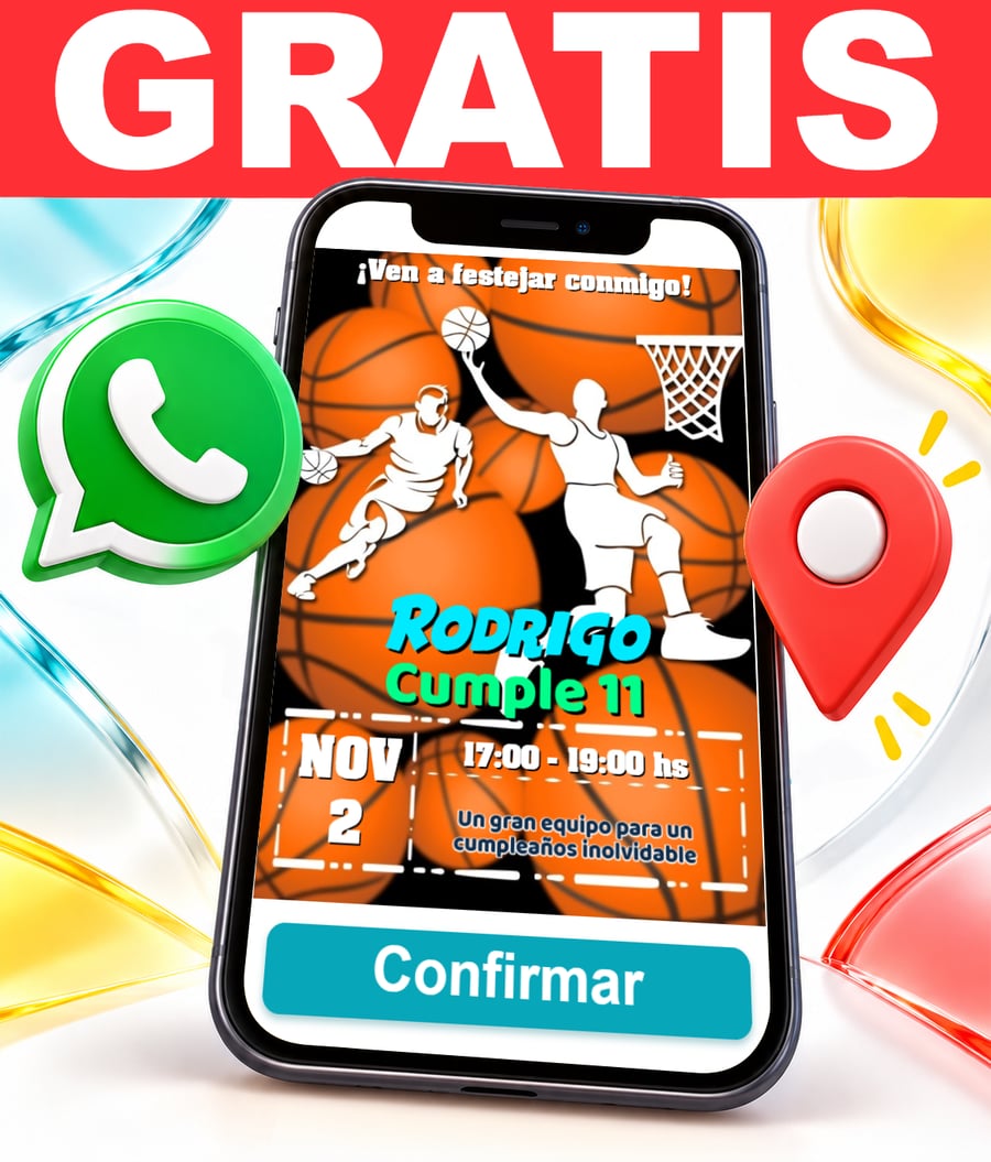 Invitación interactiva de Baloncesto Gratis