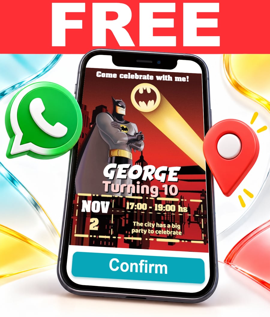 Convite interativo de Batman Grátis