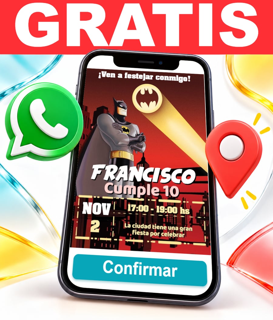 Invitación interactiva de Batman Gratis