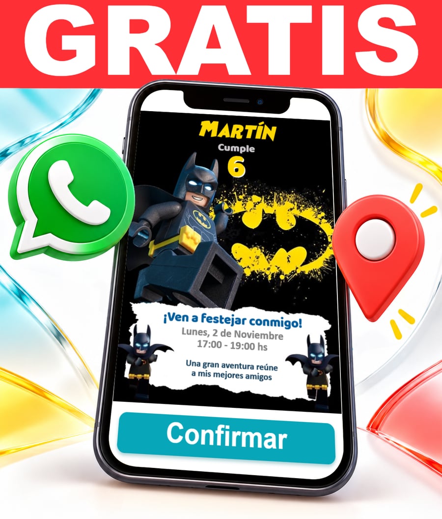 Invitación interactiva de Batman Gratis
