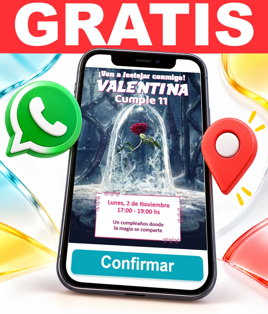 Invitación interactiva de Bella y Bestia Gratis