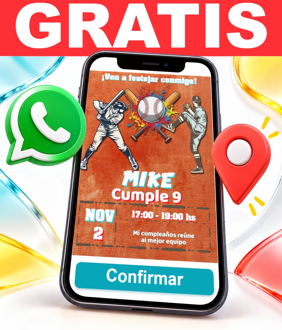 Invitación interactiva de Beisbol Gratis