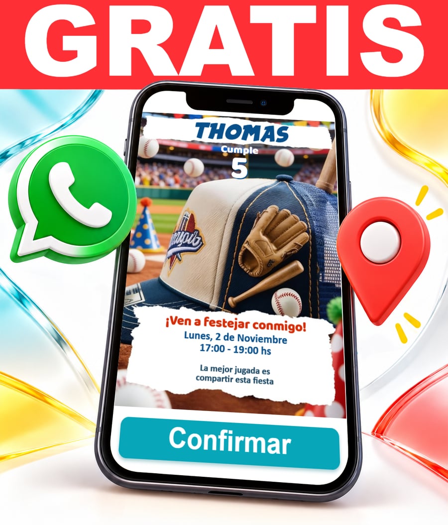 Invitación interactiva de Beisbol Gratis