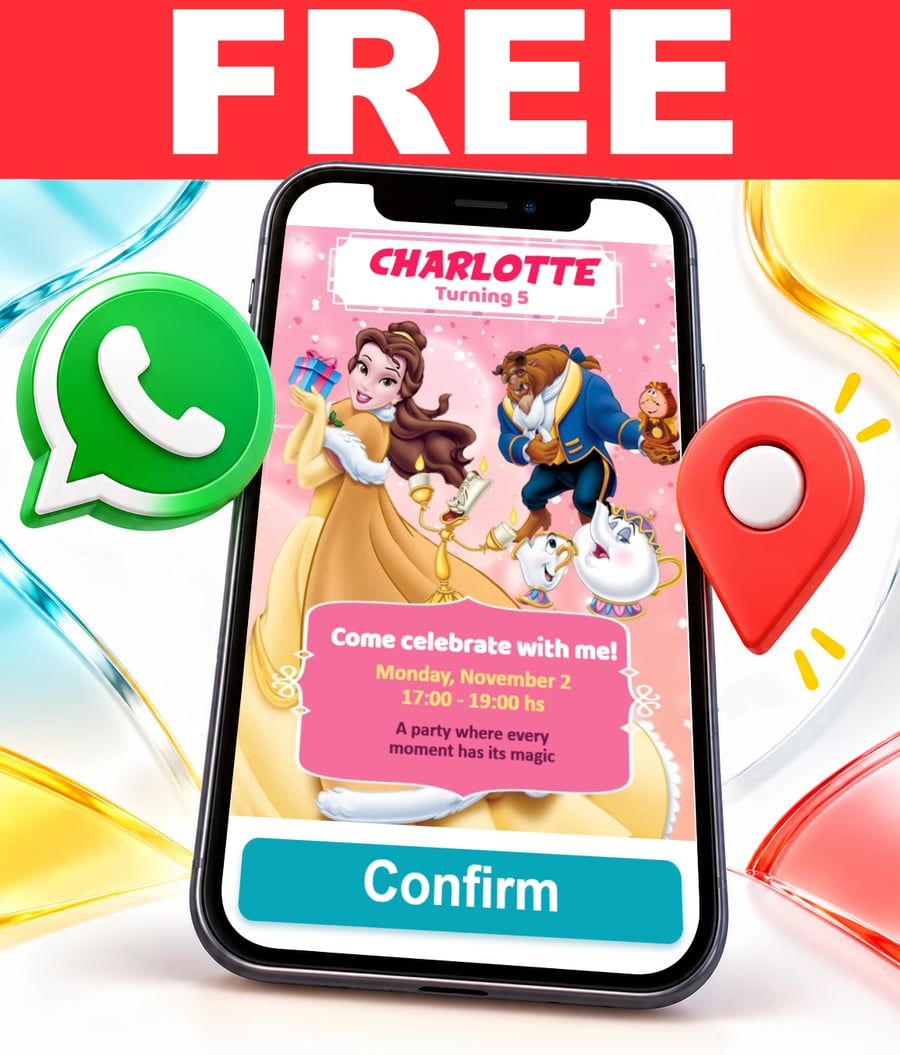 Free Beauty and the Beast interactive invitation
