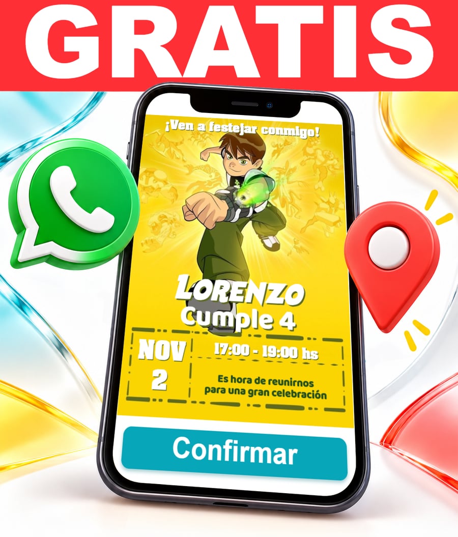 Invitación interactiva de Ben 10 Gratis