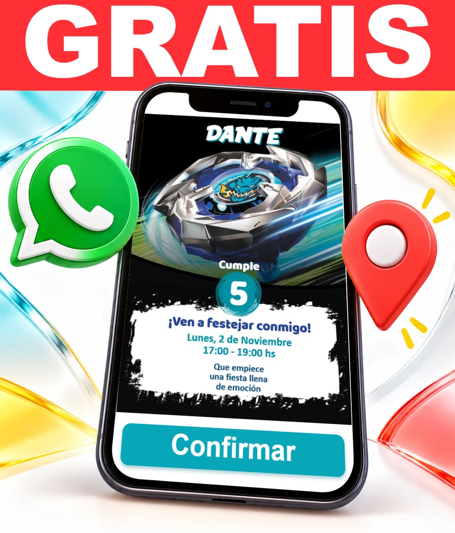 Invitación interactiva de Beyblade Gratis