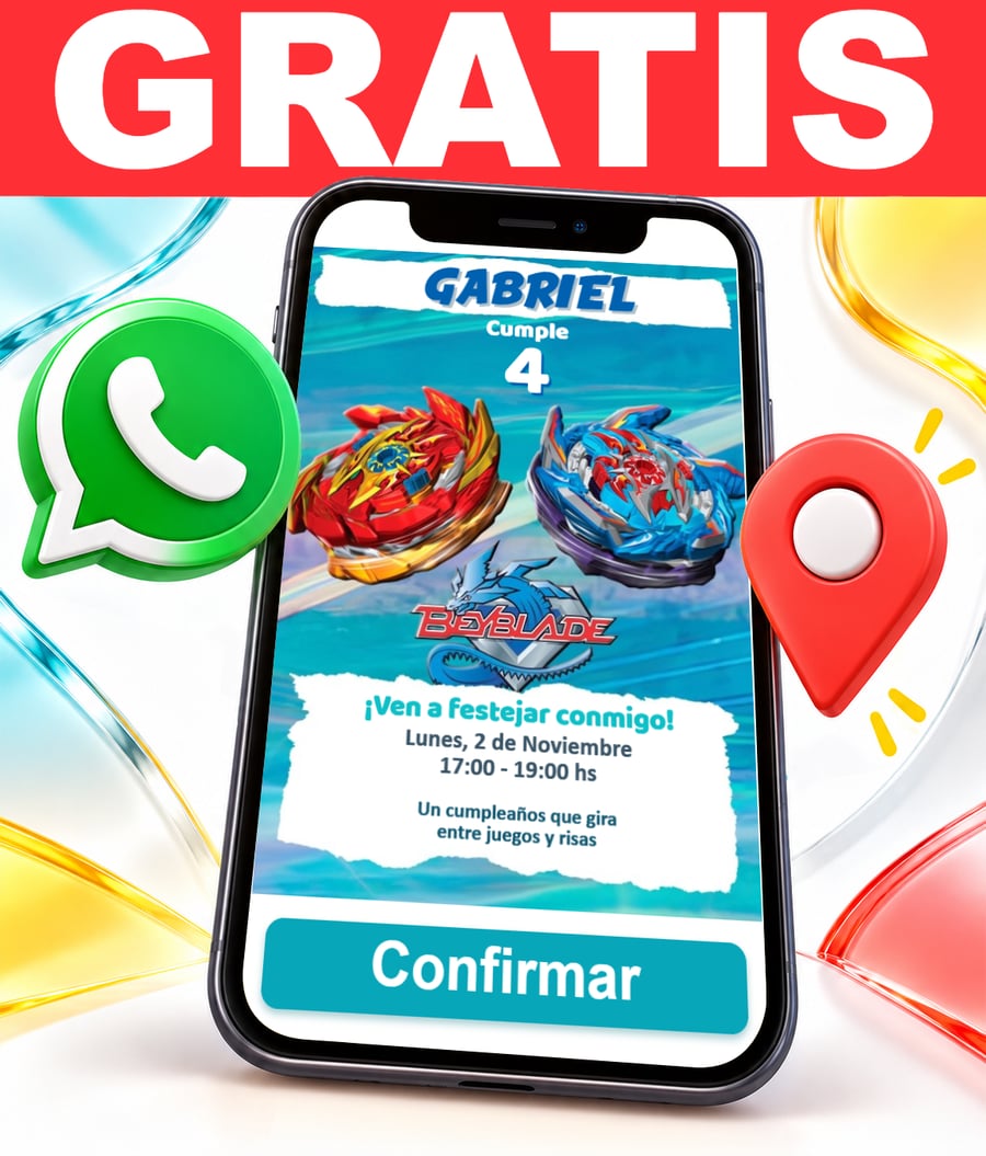 Invitación interactiva de Beyblade Gratis