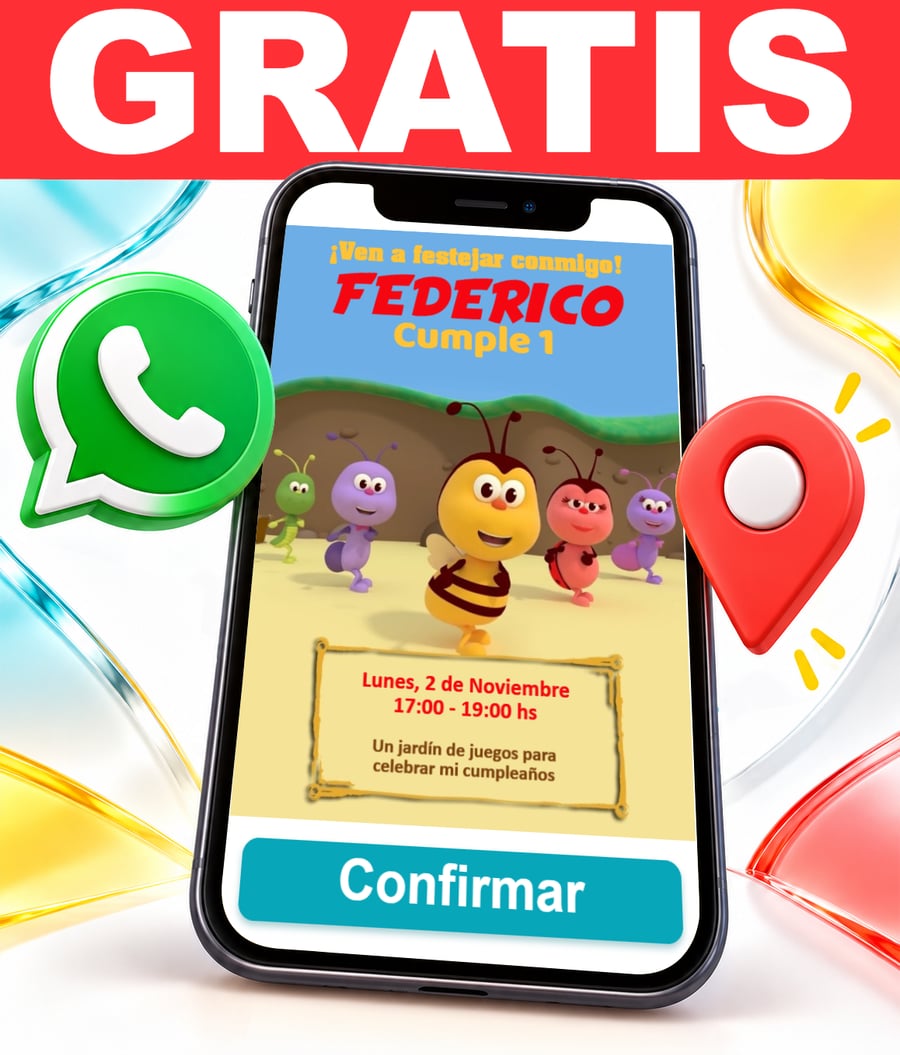 Invitación interactiva de Bichikids Gratis