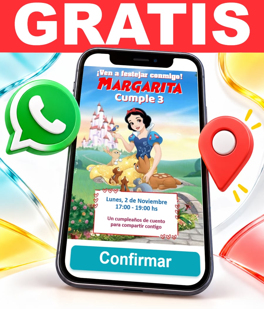Invitación interactiva de Blanca Nieves Gratis