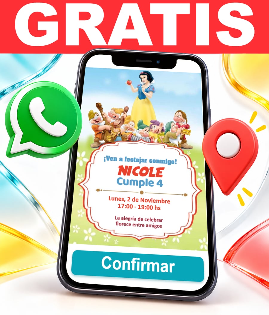 Invitación interactiva de Blanca Nieves Gratis