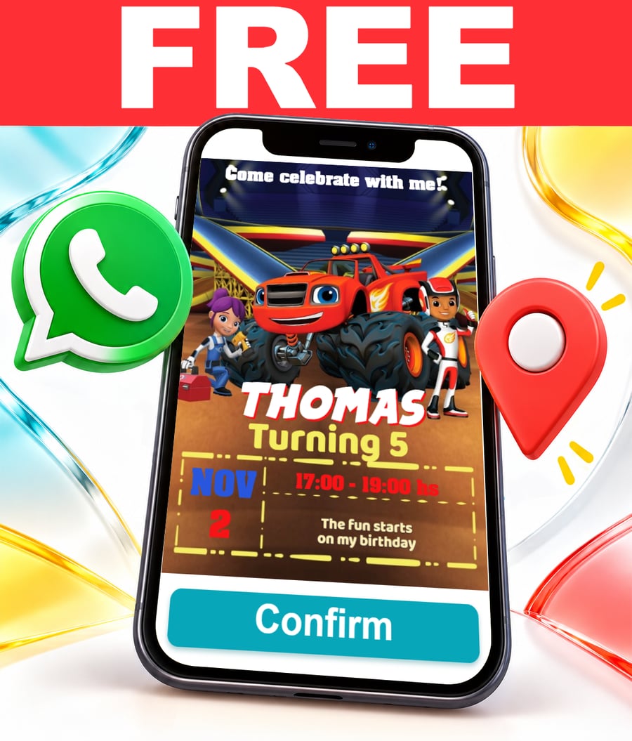 Free Blaze and the Monster Machines interactive invitation