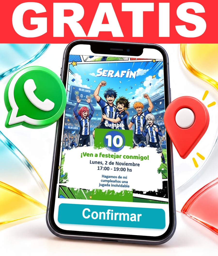 Invitación interactiva de Blue Lock Gratis