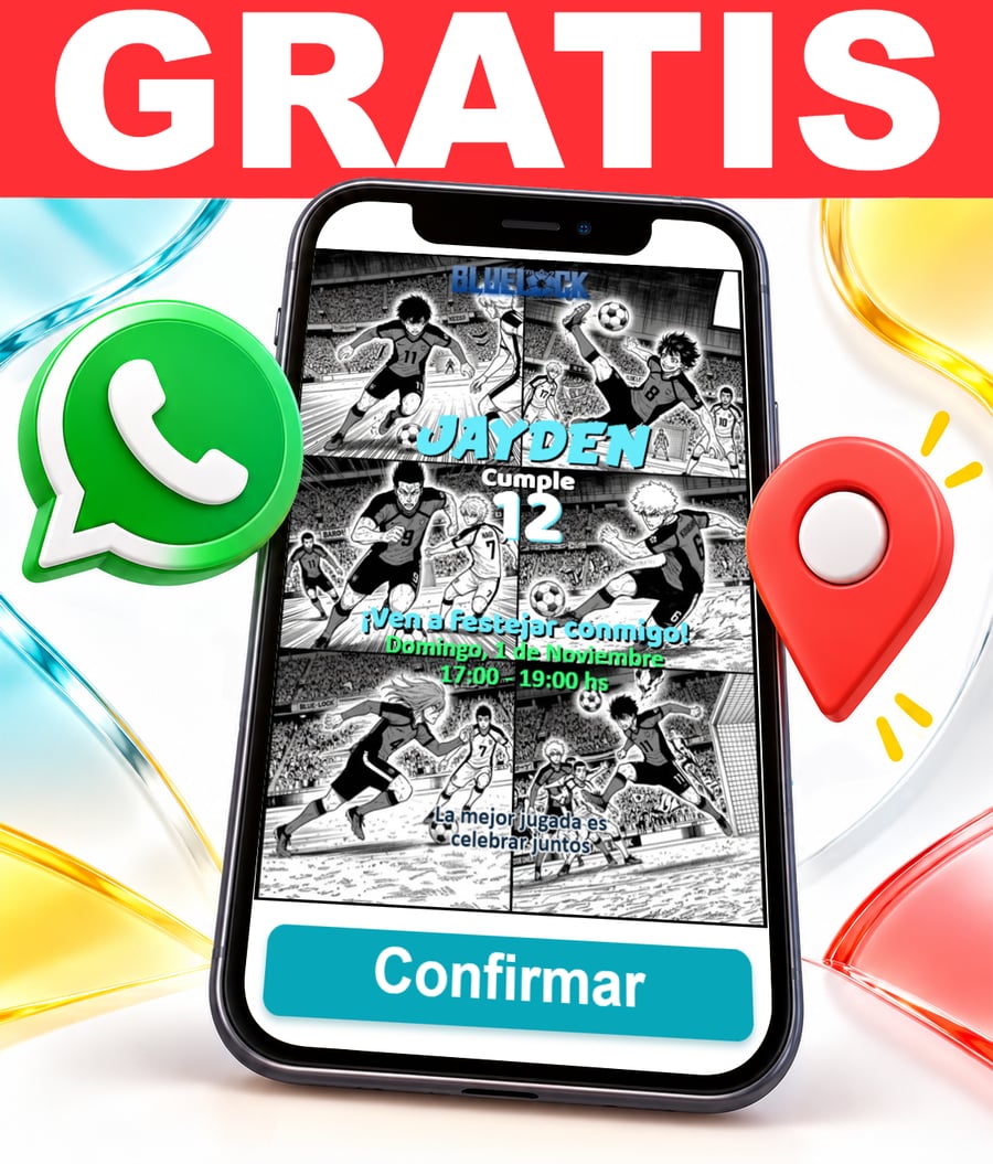 Invitación interactiva de Blue Lock Gratis
