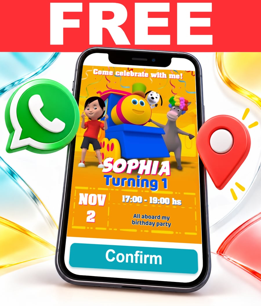 Free Bob the Train interactive invitation