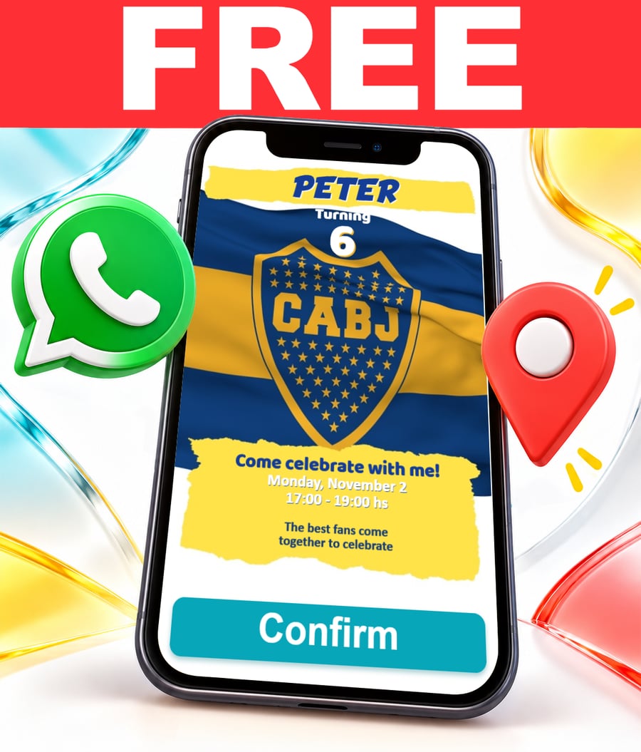 Free Boca Juniors interactive invitation