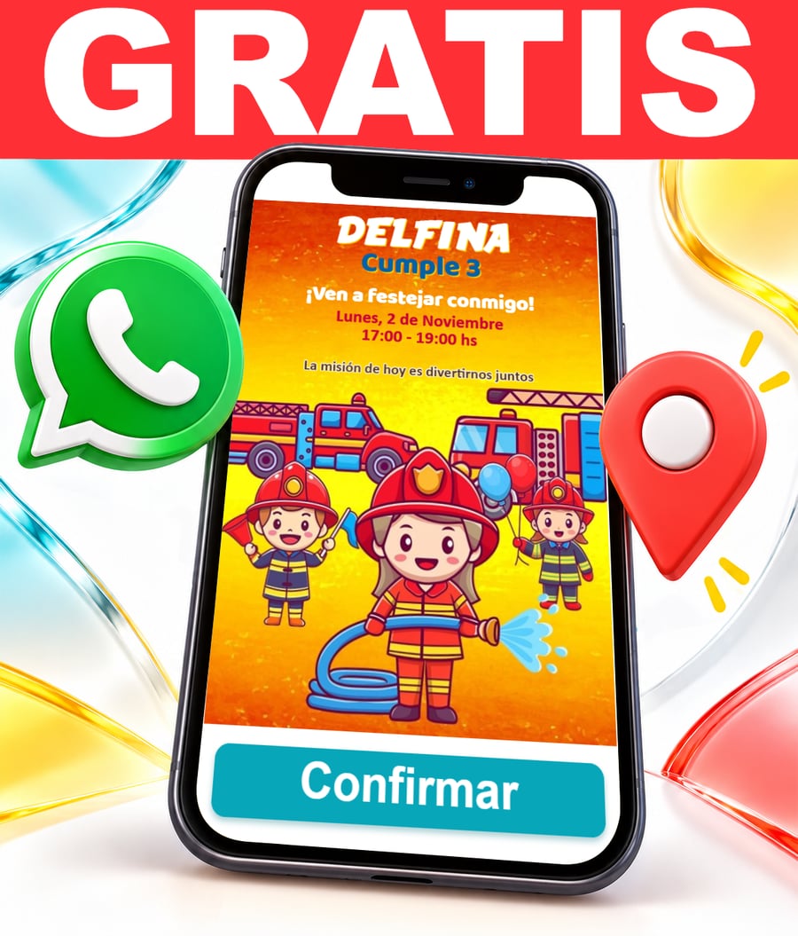 Invitación interactiva de Bomberos Gratis