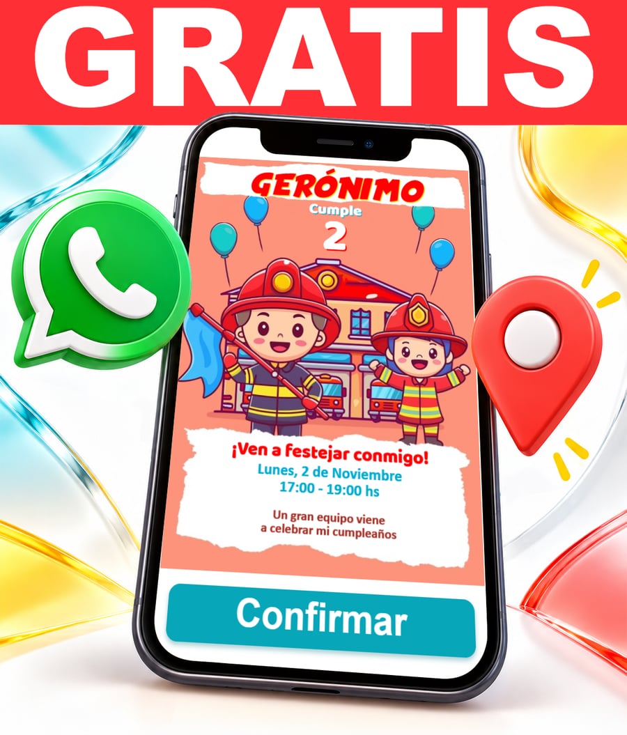 Invitación interactiva de Bomberos Gratis
